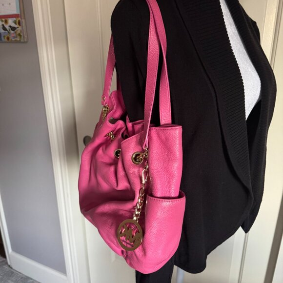 Michael Kors Leather Hobo Bag, Dark Pink, Large - Picture 5 of 5